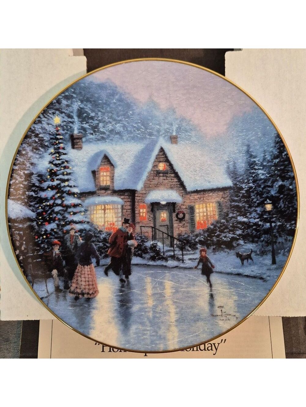 Knowles "Homespun Holiday" Christmas Collector Plate by Thomas Kinkade, Limited